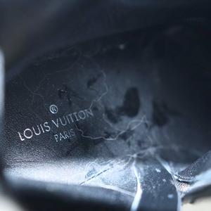 ルイヴィトン LOUIS VUITTON 日本限定 コールバックライン ショートブーツ ラウンドトゥ チャンキーヒール スエード ロゴ 34.5 黒 ブラック /BB レディース