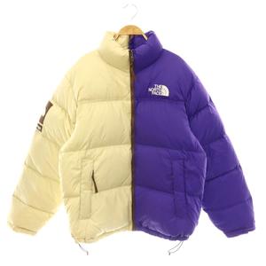 シュプリーム SUPREME × THE NORTHFACE  24SS SPLIT NUPTSE JACKET ダウンジャケット アウター バイカラー ロゴ ワッペン M 紫 パープル アイボリー ND02400I /CX ■OS メンズ