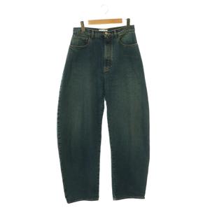 アライア ALAIA AA9P0176T536A ハイライズ バレルレッグデニムパンツ ジーンズ ワイド 40 ブルー /ES ■OS ■SH レディース