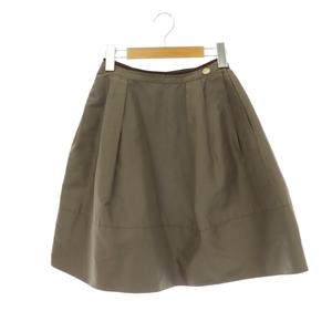 フォクシー FOXEY 31256 タックスカート フレアスカート シルク 38 ブラウン /ES ■OS レディース
