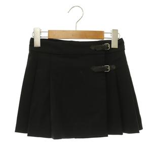 ボンポワン BONPOINT キッズ ウールプリーツラップスカート ミニ 8 ブラック /MY ■OS ■SH キッズ
