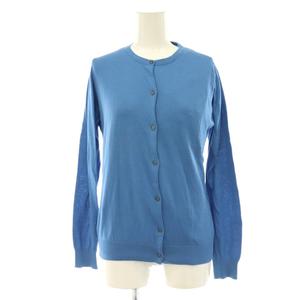 ジョンスメドレー JOHN SMEDLEY ×PLAIN PEOPLE コットンカーディガン ハーフスリーブニット アンサンブル 長袖 半袖 M 青 ブルー /HS ■OS レディース