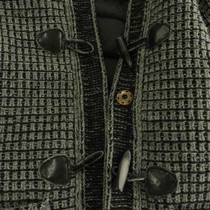 バーク Bark ダウンニットダッフルコート アウター M グレー 黒 ブラック /CX ■OS ■SH レディース