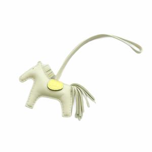 エルメス HERMES ロデオPM U刻印 バッグチャーム レザー 馬モチーフ オフホワイト 黄色 イエロー /MI ■OS ■OH その他