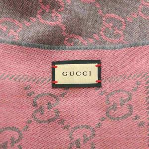 グッチ GUCCI GGウール ストール GG柄 フリンジ 48×180cm ピンク 133483 /MI ■OS ■OH レディース