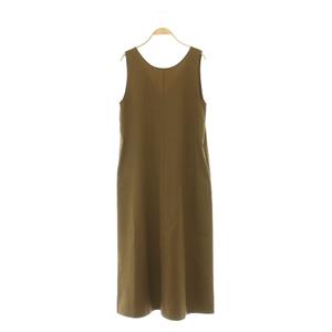 未使用品 グリーンレーベルリラクシング ユナイテッドアローズ green label relaxing ラッシュフレア ノースリーブ ワンピース 前後2WAY ロング F モカ /MY ■OS レディース