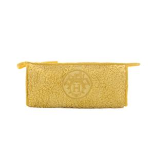 エルメス HERMES ポーチ 黄色 イエロー ロゴ 刺繍 タオル地 /RI ■OS ■OH レディース