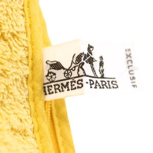 エルメス HERMES ポーチ 黄色 イエロー ロゴ 刺繍 タオル地 /RI ■OS ■OH レディース