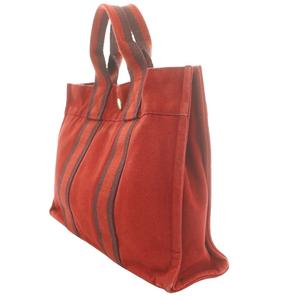 エルメス HERMES フールトゥ PM トートバッグ ハンド キャンバス 赤 レッド ボルドー /SS ■OS ■OH レディース