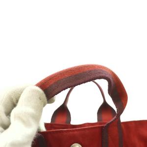 エルメス HERMES フールトゥ PM トートバッグ ハンド キャンバス 赤 レッド ボルドー /SS ■OS ■OH レディース