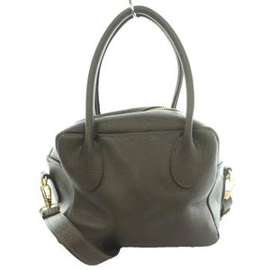 マーロンフィレンツェ MARLON FIRENZE ミニボストンバッグ 2WAY ハンド ショルダー SLOBE IENA取扱 レザー 茶 ブラウン /SS ■OS レディース
