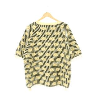 グッチ GUCCI GGストライプ ジャカード ニット セーター プルオーバー ラグランベージュ 黒 ブラック ゴールドカラー  574208 /CX ■OS レディース