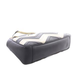 グッチ GUCCI GGマーモント チェーントートバッグ ハンドバッグ 黒 ブラック ベージュ 443501 /SR ■OH レディース