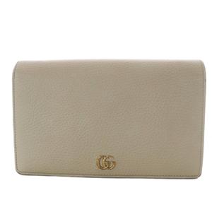 グッチ GUCCI GGマーモント レザー ミニ クラッチバッグ ウォレットバッグ トープ 497985 /YO22 ■OH 