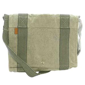 エルメス HERMES フールトゥ バサスPM メッセンジャーバッグ ショルダー ストライプ キャンバス ロゴ グレー /SS ■OS ■OH レディース