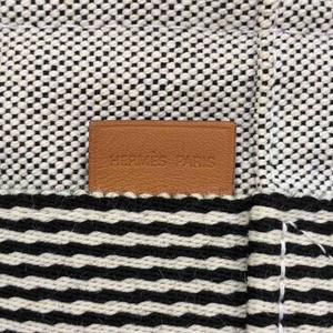 エルメス HERMES フールトゥ バサスPM メッセンジャーバッグ ショルダー ストライプ キャンバス ロゴ グレー /SS ■OS ■OH レディース