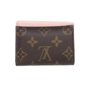 ルイヴィトン LOUIS VUITTON ポルトフォイユ・ゾエ 三つ折り財布 ウォレット 茶 ブラウン ピンク スナップボタン開閉 モノグラム柄 M62933 /RI ■OS ■OH レディース