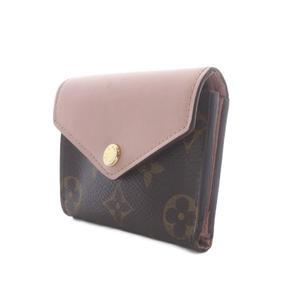 ルイヴィトン LOUIS VUITTON ポルトフォイユ・ゾエ 三つ折り財布 ウォレット 茶 ブラウン ピンク スナップボタン開閉 モノグラム柄 M62933 /RI ■OS ■OH レディース