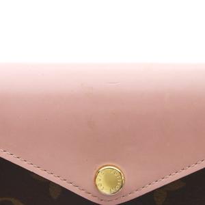 ルイヴィトン LOUIS VUITTON ポルトフォイユ・ゾエ 三つ折り財布 ウォレット 茶 ブラウン ピンク スナップボタン開閉 モノグラム柄 M62933 /RI ■OS ■OH レディース