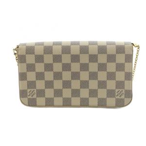 ルイヴィトン LOUIS VUITTON ポシェットフェリシー ダミエアズール チェーンウォレット ショルダーバッグ ベージュ 紺 ネイビー N63106 /MI ■OS ■OH レディース