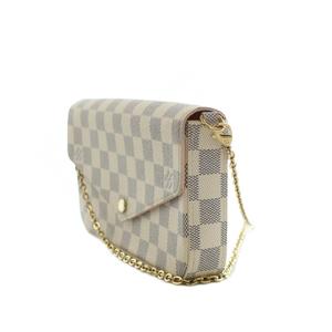 ルイヴィトン LOUIS VUITTON ポシェットフェリシー ダミエアズール チェーンウォレット ショルダーバッグ ベージュ 紺 ネイビー N63106 /MI ■OS ■OH レディース
