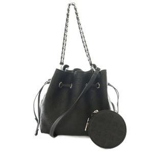 ルイヴィトン LOUIS VUITTON ベラ マヒナ レザー モノグラム パターン 2WAY ハンドバッグ ワンハンドル ショルダー チェーン ロゴ パンチング加工 ワンカラー 黒 ブラック M57070 /BB ■OH レディース
