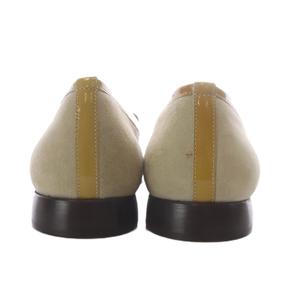 グッチ GUCCI ローファー スリッポン ロゴプレート スエード 36.5C ベージュ /YO6 レディース