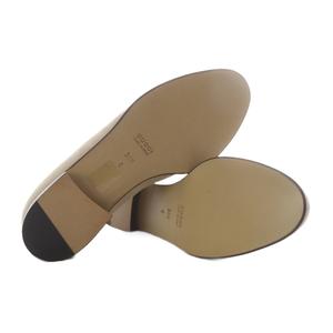 グッチ GUCCI ローファー スリッポン ロゴプレート スエード 36.5C ベージュ /YO6 レディース