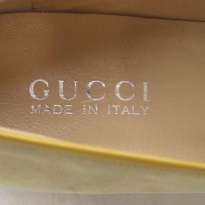 グッチ GUCCI ローファー スリッポン ロゴプレート スエード 36.5C ベージュ /YO6 レディース