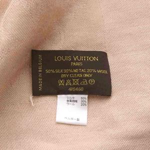 ルイヴィトン LOUIS VUITTON モノグラム ショール ストール 大判 シルク フリンジ ベージュ /YO29 ■OH レディース