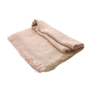 ルイヴィトン LOUIS VUITTON モノグラム ショール ストール 大判 シルク フリンジ ベージュ /YO29 ■OH レディース