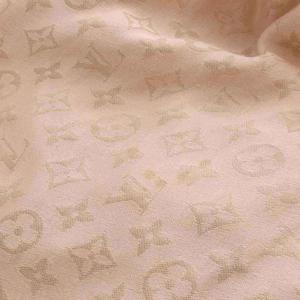 ルイヴィトン LOUIS VUITTON モノグラム ショール ストール 大判 シルク フリンジ ベージュ /YO29 ■OH レディース