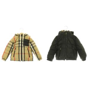 バーバリー BURBERRY ハウスチェックナイロンリバーシブルダウンジャケット アウター ノバチェック キッズ 4Y 104cm 黒 ブラック マルチカラー 8046023 /CX ■OS  キッズ