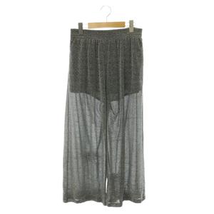 マルタンマルジェラ Martin Margiela MM6 S52KA0135 ワイドラメパンツ イージー M ブラック シルバー色 /HK ■OS レディース