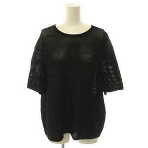 セオリー Theory 25SS WOOSTER CREPE KNIT POINTELLE TEE 半袖ニット S ブラック /MY ■OS ■SH レディース