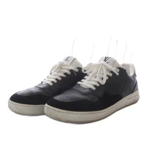 ルイヴィトン LOUIS VUITTON LV スタジアム スニーカー ローカット レザー 38 ブラック 1ACUJ3 /YO9 レディース