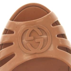 グッチ GUCCI インターロッキングG ウェッジソールラバーパンプス オープントゥ 21.5cm ピンク /MI ■OS レディース