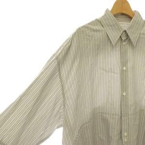 マルタンマルジェラ Martin Margiela MM6 S52DL0200 カットオフストライプシャツ 長袖 36 グレー /HK ■OS ■SH レディース