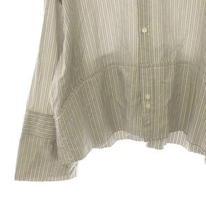 マルタンマルジェラ Martin Margiela MM6 S52DL0200 カットオフストライプシャツ 長袖 36 グレー /HK ■OS ■SH レディース