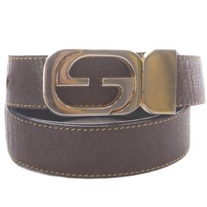 グッチ GUCCI インターロッキングG レザーベルト ブラック /YO28 ■OH レディース