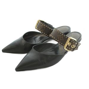 ルイヴィトン LOUIS VUITTON モノグラムポインテッドトゥミュール レザー 37 23.5-24.0cm 黒 ブラック /MI ■OS ■SH レディース