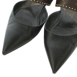 ルイヴィトン LOUIS VUITTON モノグラムポインテッドトゥミュール レザー 37 23.5-24.0cm 黒 ブラック /MI ■OS ■SH レディース