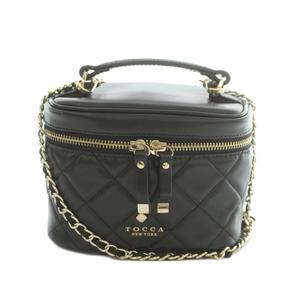 トッカ TOCCA ヨンアコラボ 2WAY PILA VANITY BAG バニティバッグ ショルダーバッグ キルティングレザー 黒 ブラック /MI ■OS レディース