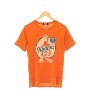 ヒステリックグラマー HYSTERIC GLAMOUR Crazy  hazy kisses Tシャツ カットソー 半袖 コットン S オレンジ /NR ■OS ■SH レディース