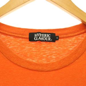 ヒステリックグラマー HYSTERIC GLAMOUR Crazy  hazy kisses Tシャツ カットソー 半袖 コットン S オレンジ /NR ■OS ■SH レディース