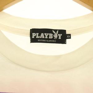ヒステリックグラマー HYSTERIC GLAMOUR × PLAYBOY プリントTシャツ カットソー 半袖 コットン XS 白 ホワイト /NR ■OS ■SH メンズ