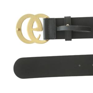 グッチ GUCCI パール付き ダブルG ワイド ベルト レザー 80/32 黒 ブラック 453260 /MI ■OS ■OH ■SH レディース