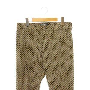 ヒステリックグラマー HYSTERIC GLAMOUR HG MONOGRAM ブーツカットパンツ センタープレス 総柄 S 緑 グリーン オレンジ 黒 ブラック /CX ■OS ■SH メンズ