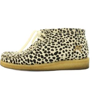 ヒステリックグラマー HYSTERIC GLAMOUR Padmore&Barnes ハラコブーツ ショート スクエアトゥ 厚底 ヒョウ柄 レオパード 7 アイボリー 茶 ブラウン /BB ■SH メンズ