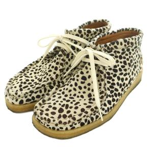 ヒステリックグラマー HYSTERIC GLAMOUR Padmore&Barnes ハラコブーツ ショート スクエアトゥ 厚底 ヒョウ柄 レオパード 7 アイボリー 茶 ブラウン /BB ■SH メンズ